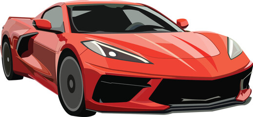 Red trendy racing car.eps