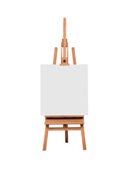 Empty white blank canvas on an easel mockup