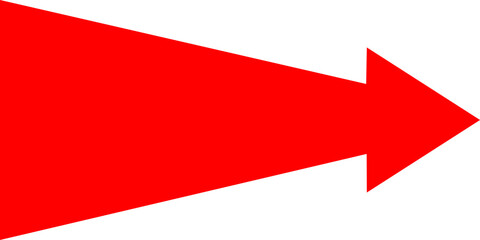 A simple, bold red arrow pointing to the right, isolated on a plain white background.