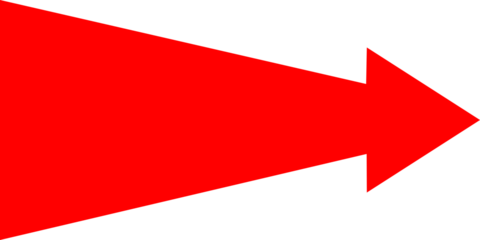 A bold, solid red arrow pointing to the right, isolated on a plain white background.