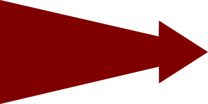 A solid dark red arrow pointing to the right, isolated on a plain white background.