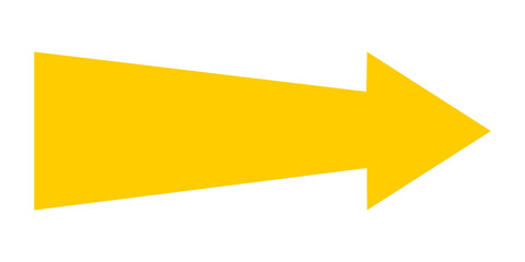A simple, bold yellow arrow pointing to the right on a clean white background.