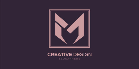 Letter M creative logo design inspirasion template.