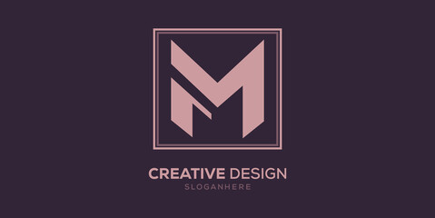 Letter M creative logo design inspirasion template.