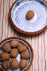 nuts in an earthenware basket