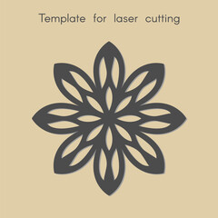 Abstract snowflake. Template for laser cutting.