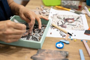 Creating Mosaic Pomegranate Artwork © Syphoto