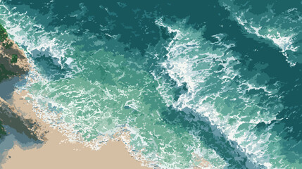 Sandy beach aerial view