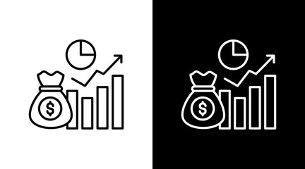 Investment White Icon Set Design