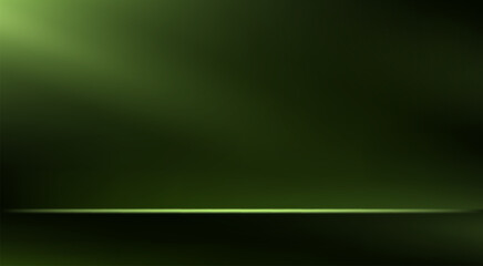 Empty Black and Green studio room background Space for selling products, backdrop, wallpaper, background, text. Empty Room Studio with table. Vector illustration.