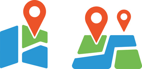 Map Pointers and Location Pins Simple Vector Icons for Navigation and Travel