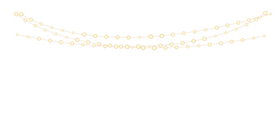 Christmas bulbs twinkle with gentle shine, festive garland string light PNG