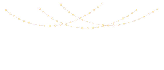Christmas bulbs twinkle with gentle shine, festive garland string light PNG