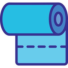 Cyan Blue Toilet Paper Roll With Perforated Edge On A Transparent Background Isolated Graphic Icon For Hygiene And Sanitation Concepts