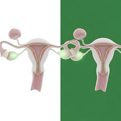 Viewing Female Reproductive System with Ovaries Illustration