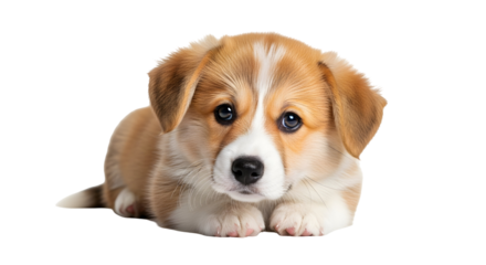 Adorable welsh corgi puppy silhouette