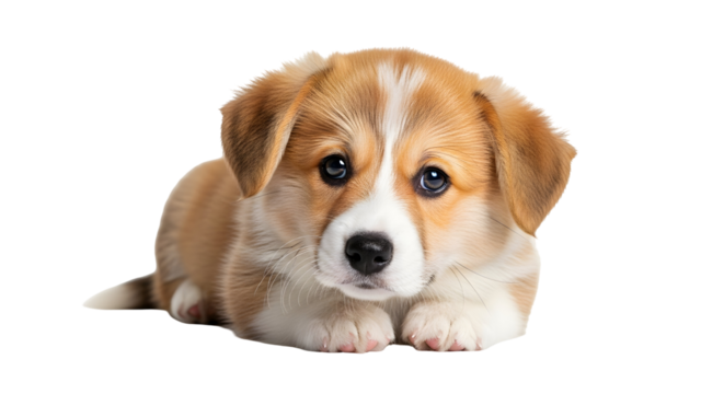 Adorable welsh corgi puppy silhouette