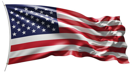 Waving american flag silhouette against a black background