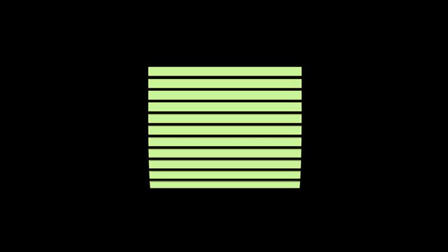2d Rolling Shutter Window are Closed using smart home mobile app. High quality 4k footage, Automated Roller curtain Opening and Closing in a Modern animation,hand  Drawn cartoon style curtains video