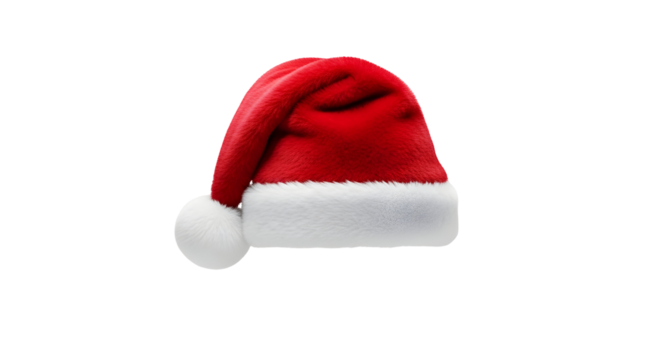 Classic red santa hat silhouette on black background