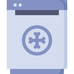 Obraz premium A Light Purple Washing Machine Icon with a Blue Snowflake Symbol Centered on a Transparent Background Ideal for Digital Displays