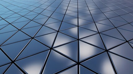 Reflective Metallic Triangular Grid Surface Abstract Background Pattern triangle