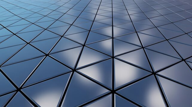 Reflective Metallic Triangular Grid Surface Abstract Background Pattern triangle