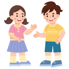 Illustration of Boy and Girl Talking