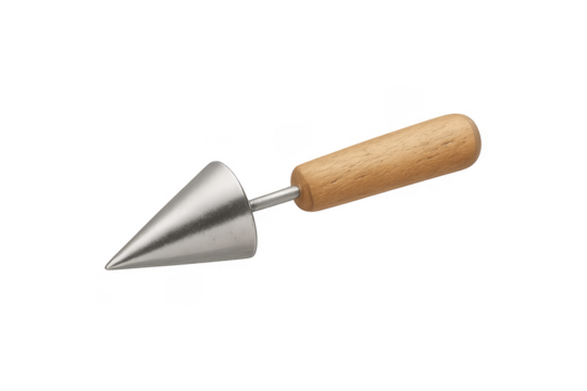 Pizzelle waffle cone roller with wooden handle