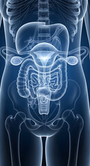 Human Body Anatomy X-ray View for Medical Visualization