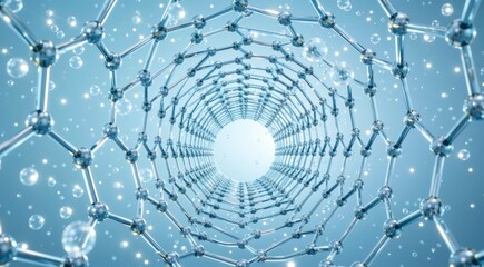 Obraz premium Nano Lattice Corridor with Protein Nodes