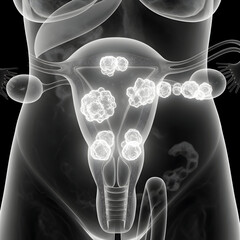 Female Reproductive System with Growth Visualization Anatomy