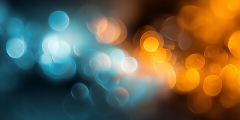 Abstract background featuring contrasting warm and cool circular light effects