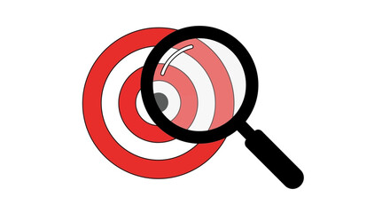 Magnifying Glass Focuses on Target Precision Accuracy and Goal Achievement Concept.