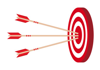 Target and Arrow. Goal Achievement Concept. Vector Illustration.