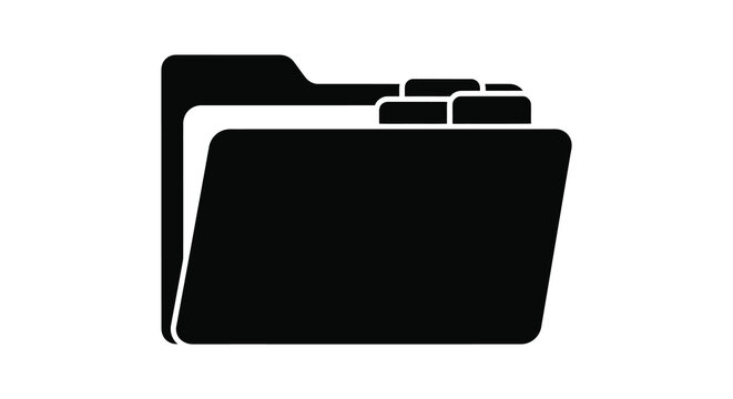Folder with documents icon for data storage and organization silhouette