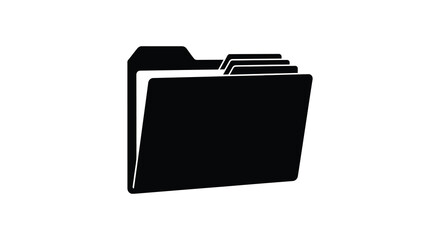 Office file folder icon with documents and papers silhouette