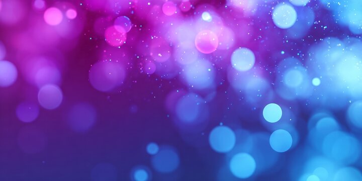 Glowing circles of light transition from vibrant magenta to cool cyan across a dark background