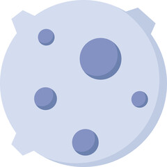 A minimalist illustration of a light purple moon with circular craters against a transparent...