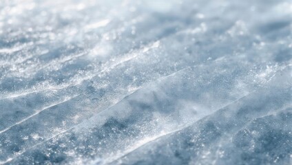 Obraz premium Close-up of clear ice surface with visible cracks and texture.