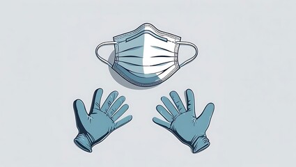 Essential Medical Safety Gear Face Mask And Gloves Icon