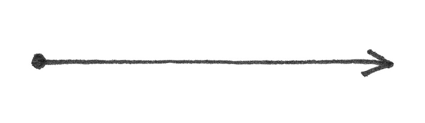 A handwritten arrow connecting two points labeled 'A' and 'B'. Arrow. Realistic rough black marker. Set of ink lines. The doodle is drawn on a white isolated background with a black marker. 