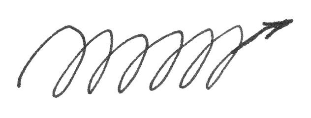 Arrow. Realistic rough black marker. Set of ink lines. The doodle is drawn on a white isolated background with a black marker. Hand painted. Black marker on paper isolated on white background