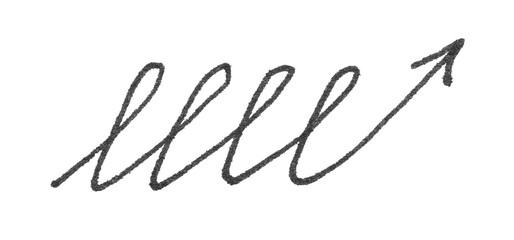 Arrow. Realistic rough black marker. Set of ink lines. The doodle is drawn on a white isolated background with a black marker. Hand painted. Black marker on paper isolated on white background