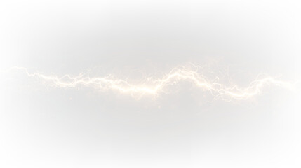 Bright yellow glowing electric strike flash power thunder effect. PNG