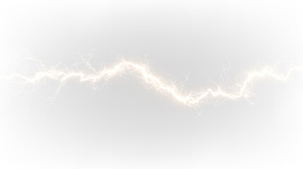 Bright yellow glowing electric strike flash power thunder effect. PNG