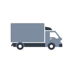 Delivery truck icon in flat design style for logistics business