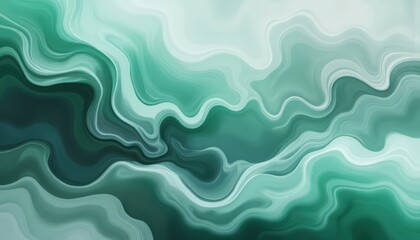 Obraz premium Abstract Marble Texture Background Green and White Swirls