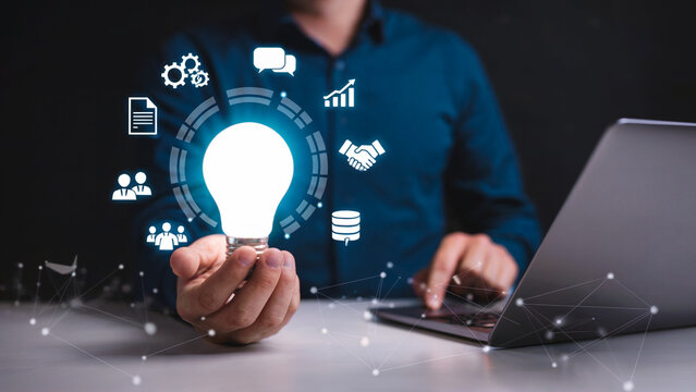 Elevate your brand with innovative ideas and modern business solutions using this captivating digital concept, perfect for tech and creative projects