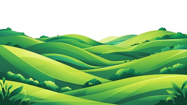 Rolling Green Hills Lush Natural Landscape Serene Countryside